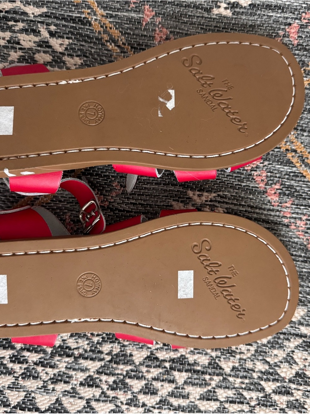 Salt Water® Women's Red Leather Strappy Sandals - Picture 2 of 2